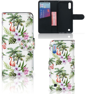 B2Ctelecom Telefoonhoesje met Pasjes Samsung Galaxy M10 Flamingo Palms