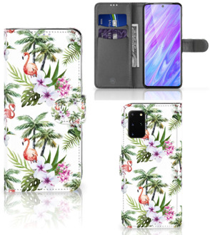 B2Ctelecom Telefoonhoesje met Pasjes Samsung Galaxy S20 Plus Flamingo Palms