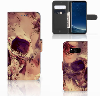 B2Ctelecom Telefoonhoesje met Pasjes Samsung Galaxy S8 Skullhead