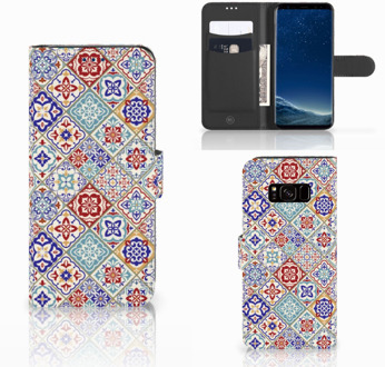 B2Ctelecom Telefoonhoesje met Pasjes Samsung Galaxy S8 Tiles Color