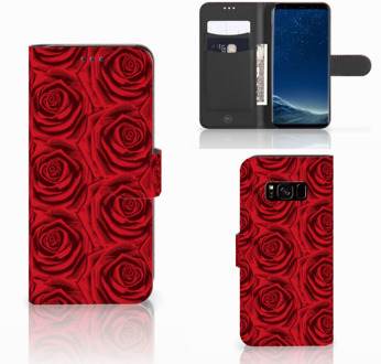 B2Ctelecom Telefoonhoesje met Pasjes Samsung S8 Red Roses