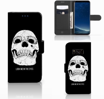 B2Ctelecom Telefoonhoesje met Pasjes Samsung S8 Skull Eyes