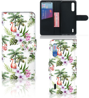 B2Ctelecom Telefoonhoesje met Pasjes Xiaomi Mi 9 Lite Flamingo Palms