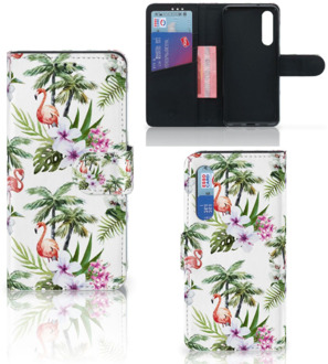 B2Ctelecom Telefoonhoesje met Pasjes Xiaomi Mi 9 SE Flamingo Palms