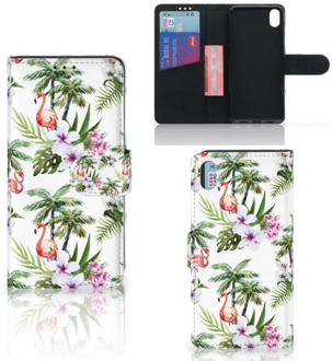 B2Ctelecom Telefoonhoesje met Pasjes Xiaomi Redmi 7A Flamingo Palms