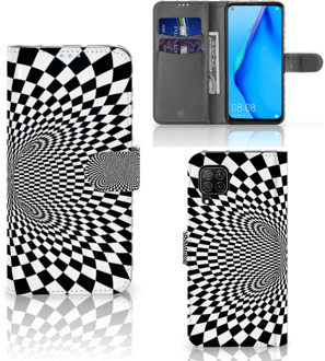 B2Ctelecom Telefoonhoesje met Pasjeshouder Huawei P40 Lite Wallet Case Illusie