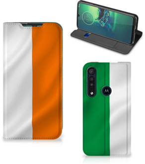 B2Ctelecom Telefoonhoesje met Pasjeshouder Motorola G8 Plus Smart Cover Ierse Vlag