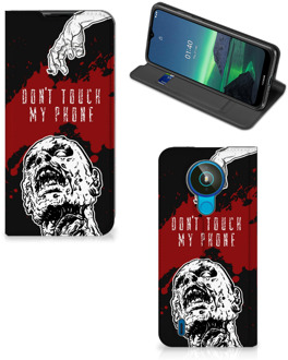 B2Ctelecom Telefoonhoesje met Pasjeshouder Nokia 1.4 Smart Cover Zombie Blood