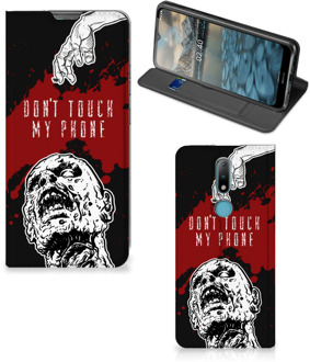 B2Ctelecom Telefoonhoesje met Pasjeshouder Nokia 2.4 Smart Cover Zombie Blood