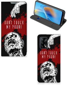 B2Ctelecom Telefoonhoesje met Pasjeshouder OPPO A74 4G Smart Cover Zombie Blood