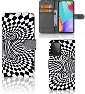 B2Ctelecom Telefoonhoesje met Pasjeshouder Samsung Galaxy A52 Wallet BookCase Cover Illusie