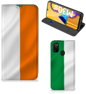 B2Ctelecom Telefoonhoesje met Pasjeshouder Samsung Galaxy M21 Smart Cover Ierse Vlag