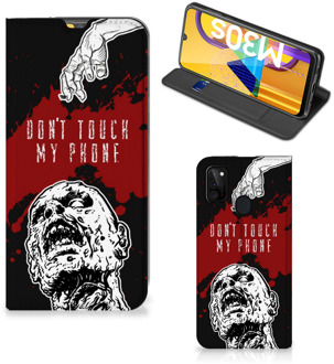 B2Ctelecom Telefoonhoesje met Pasjeshouder Samsung Galaxy M21 Smart Cover Zombie Blood