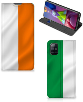 B2Ctelecom Telefoonhoesje met Pasjeshouder Samsung Galaxy M51 Smart Cover Ierse Vlag