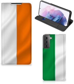 B2Ctelecom Telefoonhoesje met Pasjeshouder Samsung Galaxy S21 Plus Smart Cover Ierse Vlag