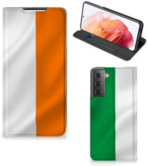 B2Ctelecom Telefoonhoesje met Pasjeshouder Samsung Galaxy S21 Smart Cover Ierse Vlag