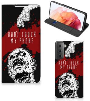 B2Ctelecom Telefoonhoesje met Pasjeshouder Samsung Galaxy S21 Smart Cover Zombie Blood