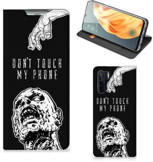 B2Ctelecom Telefoonhoesje met Quotes OPPO Reno3 | A91 Bookcase Cover Zombie