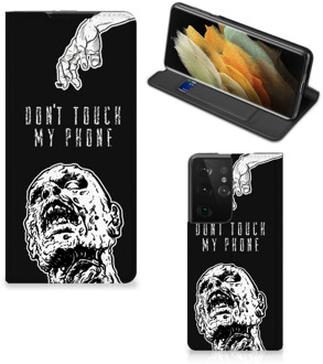 B2Ctelecom Telefoonhoesje met Quotes Samsung Galaxy S21 Ultra Bookcase Cover Zombie