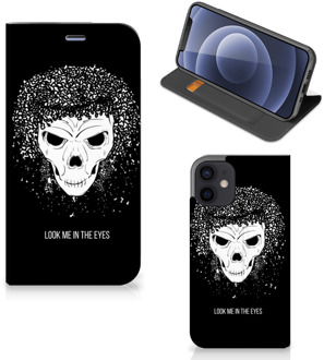 B2Ctelecom Telefoonhoesje met Tekst iPhone 12 Mini Bookstyle Case Skull Hair