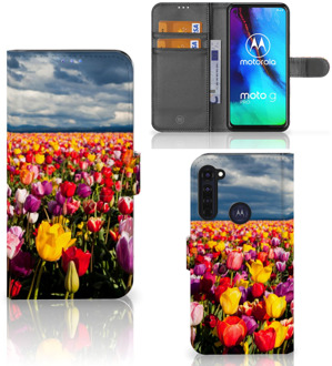 B2Ctelecom Telefoonhoesje met Tekst Motorola Moto G Pro Wallet Book Case Moederdag Cadeau Tulpen