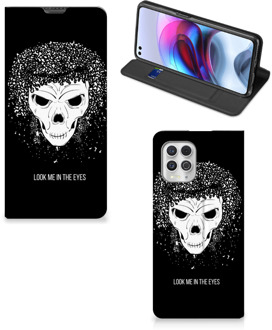 B2Ctelecom Telefoonhoesje met Tekst Motorola Moto G100 Bookstyle Case Skull Hair