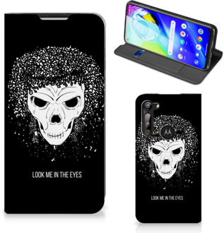 B2Ctelecom Telefoonhoesje met Tekst Motorola Moto G8 Power Bookstyle Case Skull Hair