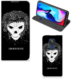 B2Ctelecom Telefoonhoesje met Tekst Motorola Moto G9 Play Bookstyle Case Skull Hair