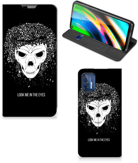 B2Ctelecom Telefoonhoesje met Tekst Motorola Moto G9 Plus Bookstyle Case Skull Hair