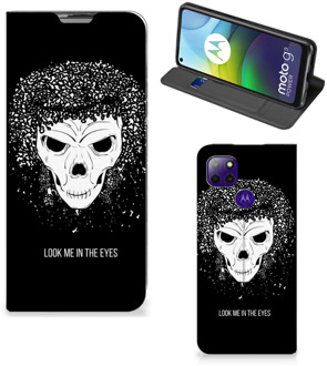 B2Ctelecom Telefoonhoesje met Tekst Motorola Moto G9 Power Bookstyle Case Skull Hair