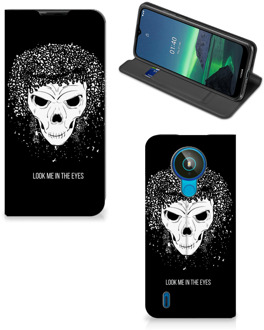 B2Ctelecom Telefoonhoesje met Tekst Nokia 1.4 Bookstyle Case Skull Hair