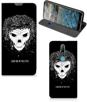 B2Ctelecom Telefoonhoesje met Tekst Nokia 2.4 Bookstyle Case Skull Hair