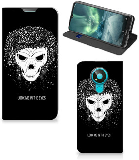 B2Ctelecom Telefoonhoesje met Tekst Nokia 3.4 Bookstyle Case Skull Hair