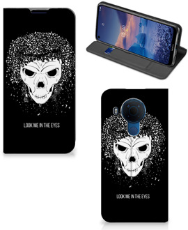 B2Ctelecom Telefoonhoesje met Tekst Nokia 5.4 Bookstyle Case Skull Hair