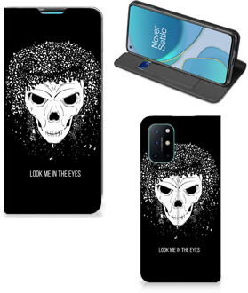 B2Ctelecom Telefoonhoesje met Tekst OnePlus 8T Bookstyle Case Skull Hair