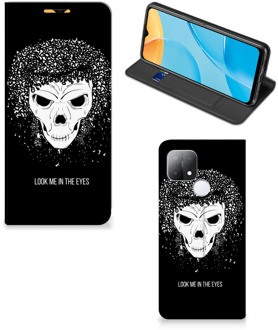 B2Ctelecom Telefoonhoesje met Tekst OPPO A15 Bookstyle Case Skull Hair