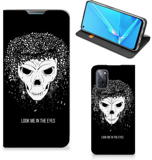 B2Ctelecom Telefoonhoesje met Tekst OPPO A52 | A72 Bookstyle Case Skull Hair