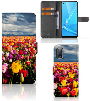 B2Ctelecom Telefoonhoesje met Tekst OPPO A72 | OPPO A52 Wallet Book Case Moederdag Cadeau Tulpen