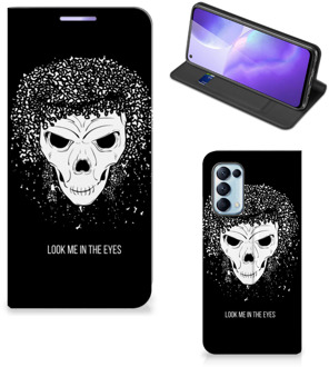 B2Ctelecom Telefoonhoesje met Tekst OPPO Find X3 Lite Bookstyle Case Skull Hair