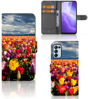 B2Ctelecom Telefoonhoesje met Tekst OPPO Find X3 Lite Wallet Book Case Moederdag Cadeau Tulpen