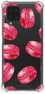 B2Ctelecom Telefoonhoesje met tekst Samsung Galaxy A12 Telefoon Hoesje met doorzichtige rand Pink Macarons