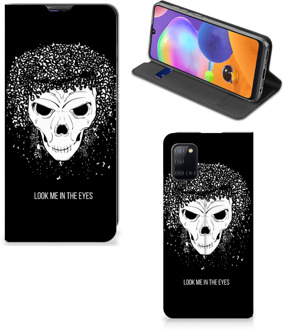 B2Ctelecom Telefoonhoesje met Tekst Samsung Galaxy A31 Bookstyle Case Skull Hair