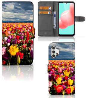 B2Ctelecom Telefoonhoesje met Tekst Samsung Galaxy A32 5G Wallet Book Case Moederdag Cadeau Tulpen