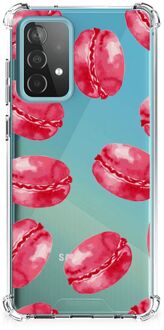 B2Ctelecom Telefoonhoesje met tekst Samsung Galaxy A52 4G/5G Telefoon Hoesje met doorzichtige rand Pink Macarons