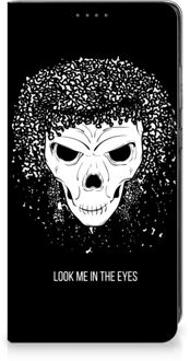 B2Ctelecom Telefoonhoesje met Tekst Samsung Galaxy A52 Bookstyle Case Skull Hair