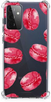 B2Ctelecom Telefoonhoesje met tekst Samsung Galaxy A72 4G/5G Telefoon Hoesje met doorzichtige rand Pink Macarons