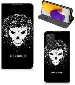 B2Ctelecom Telefoonhoesje met Tekst Samsung Galaxy A72 (5G/4G) Bookstyle Case Skull Hair