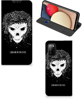 B2Ctelecom Telefoonhoesje met Tekst Samsung Galaxy M02s | A02s Bookstyle Case Skull Hair