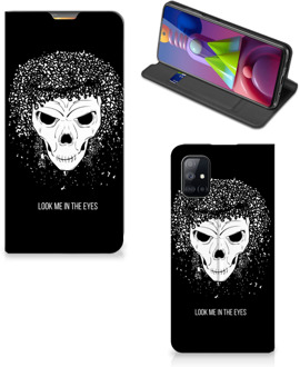 B2Ctelecom Telefoonhoesje met Tekst Samsung Galaxy M51 Bookstyle Case Skull Hair