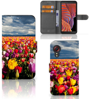 B2Ctelecom Telefoonhoesje met Tekst Samsung Galaxy Xcover 5 Wallet Book Case Moederdag Cadeau Tulpen